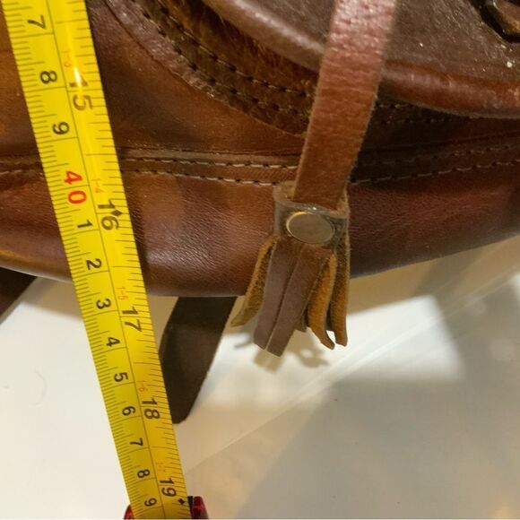 Vintage brown Leather Backpack With Front Compartment handmade main image 8